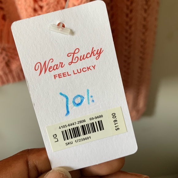 Coral crochet v neck sweater - Picture 5 of 6